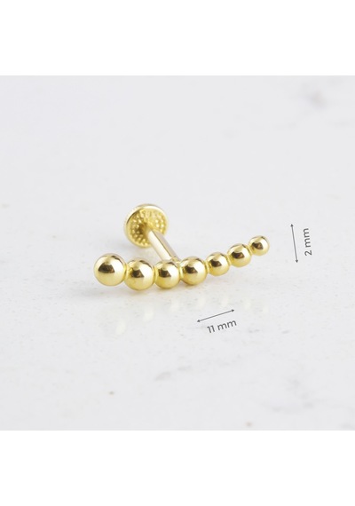Glorria Altın Toplu Tragus Piercing Çok Renkli