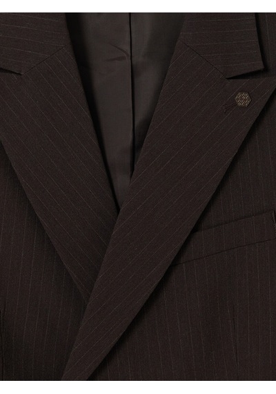 Lcw Busıness Kahverengi Regular Fit Çizgili Kruvaze Erkek Blazer Ceket