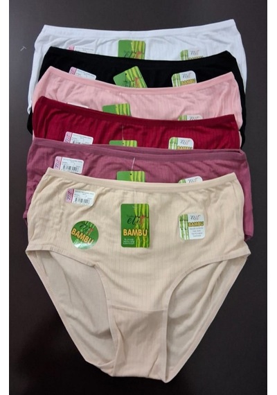 Tutku Elit 2707 Kadın Bambu Kaşkorse Bikini Külot 6 Adet Çok Renkli