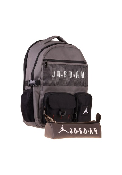 Jordan Air Brooklyn Grey Gri İkili Sırt Çantası Ve Kalemlik Seti - Erkek Çocuk - Setja-q3182c