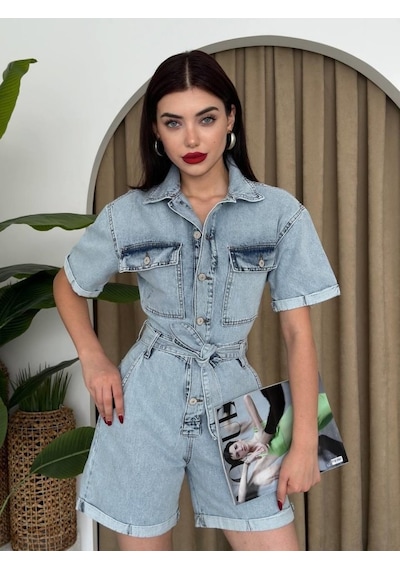Tone Denim Tulum Açık Mavi
