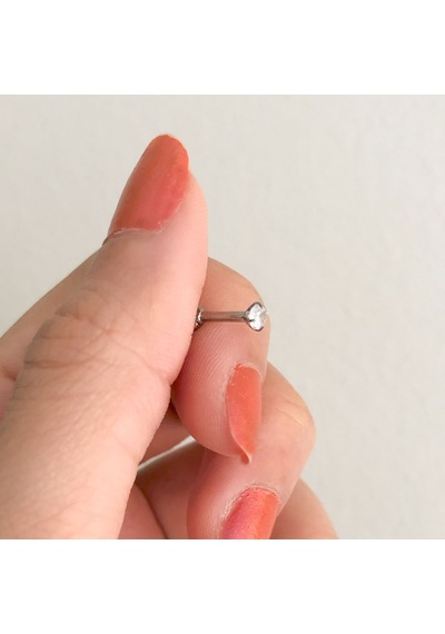 Ferizz 316l Çelik Zirkon Taşlı Piercing Prc-204 Gümüş
