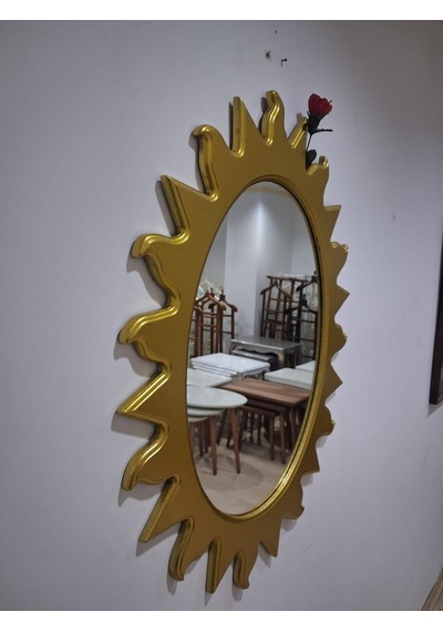 Ayna Güneş 90672 Model Parlak Gold Renk Kayın Torna Kutu Sevk El Yapım