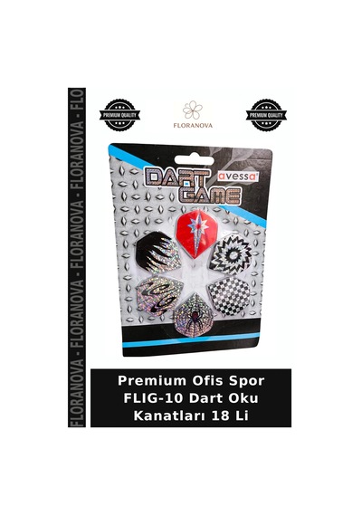 Premium Ofis Spor Flıg-10 Dart Oku Kanatları 18 Li
