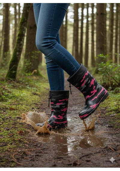 Çocuk Premium Su Geçirmez Yün Astarlı Yağmur Ve Kar Raining Çizmesi Kaymaz Taban Pembe