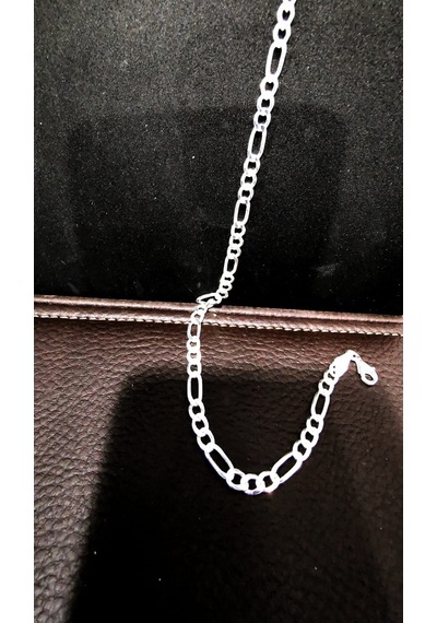 Omar Silver Erkek Figaro Gümüş Kolye Zincir 4,4 Mm