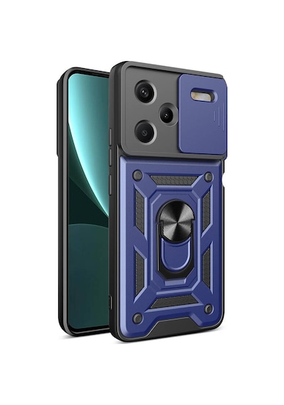 Teleplus Xiaomi Redmi Note 13 Pro Plus 5g Kılıf Magnetik Standlı Kamera Korumalı Slide Sürgülü Cover Kapak