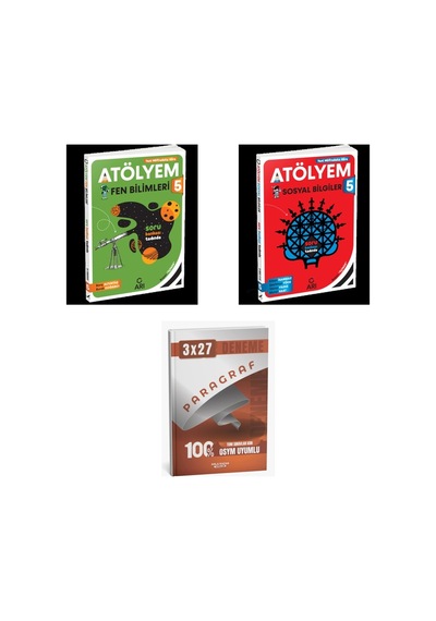 2027 Arı 5 Sınıf Atölyem Fen Fenito Bilimler + Sosyal Sosyalimo Bilgiler Soru + Anla Kazan Paragraf Deneme 3'lü Set