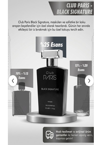 Club Paris Black Signature - Erkek Parfüm 50 Ml Odunsu - Oryantal