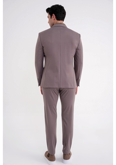 Efor Comfort Fit Mono Yaka Torba Cep Esnek Yünlü Füme Spor Takım Elbise Tk 931 Füme