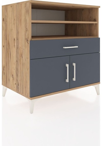 Kronos Şifonyer 3 Raflı Tek Çekmeceli 2 Kapaklı 88x59x96 Çam-... Çam