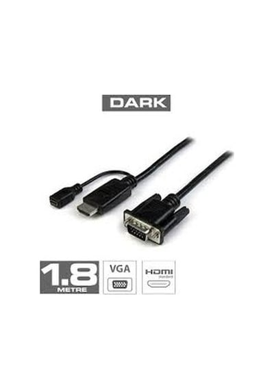 Dark  1.8M Hdmi - Vga Güç Destekli  Kablo