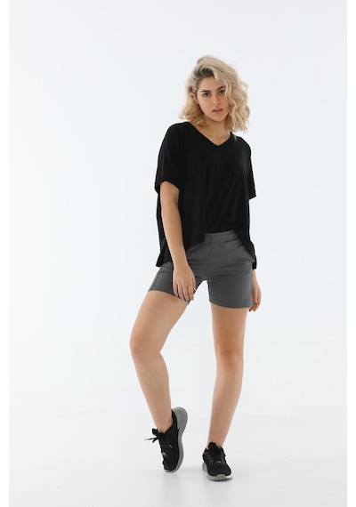 Maraton Sportswear Regular Kadın Basic Füme Şort 20309-füme Füme