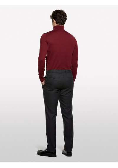 Viskoz Karışımlı Logo Detaylı Özel Dikim Chino Pantolon Erkek Siyah Pantolon - 325a4sddsf05k