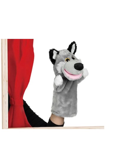 Büyük Peluş Oyuncak El Kuklası Kurt 28 Cm
