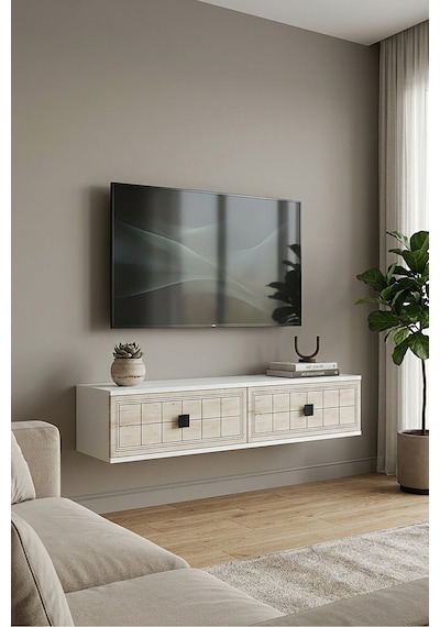 Tda1205bt Yuka Duvara Montaj Tv Sehpası Beyaz-traverten 120cm Beyaz - Traverten Tda1205bt Yuka Duvara Montaj Tv Sehpası Beyaz-traverten 120cm Beyaz - Traverten
