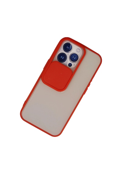 Apple iPhone Uyumlu 13 Pro Kılıf Palm Buzlu Kamera Sürgülü Silikon - Kırmızı Diğer