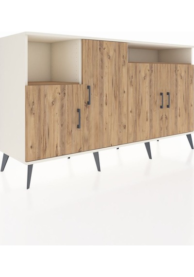 Kronos Konsol 5 Raflı 4 Kapaklı 176x59x99 Aytaşı-çam Aytaşı-çam