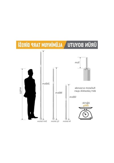 Ayarlanabilir Teleskopik Tarp Direkleri, 2'li Set