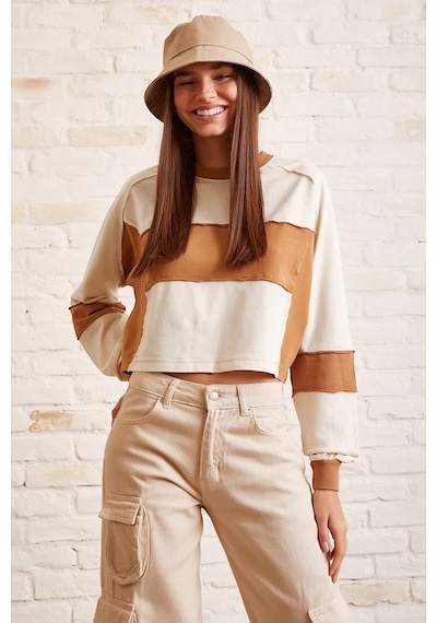 H1 Style Oversize Sweatshirt Çiftrenk Beyaz