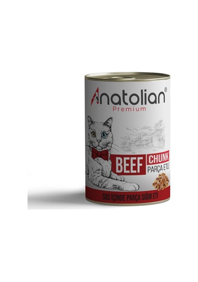 Anatolian Premium Biftekli Parça Etli Yetişkin Kedi Konservesi 24 x 400 G