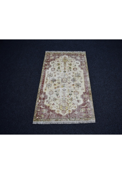 Zehra Abla Halı Vintage El Dokuma Benzersiz Eskitme İran Yün Halı 7465 Çok Renkli
