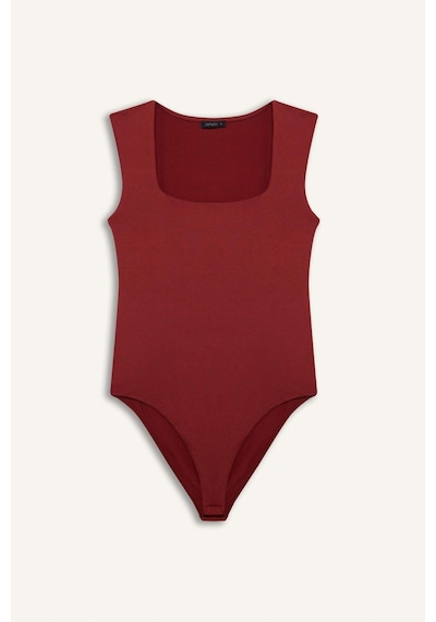 Defacto Kare Yaka Bodysuit E9045ax26smbr477 Bordo-br477
