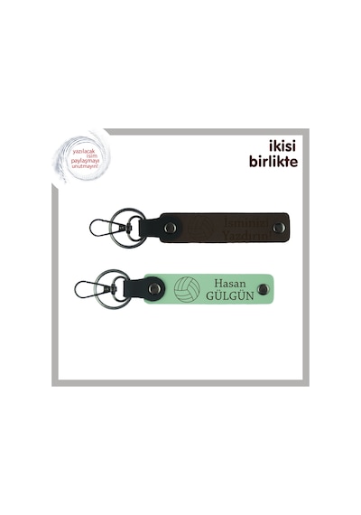 Veli Olarak Gururla Sunulacak Hediyelik, Voleybol Toplu Anahtarlık Seti, Koyu Kahve-açık Yeşil