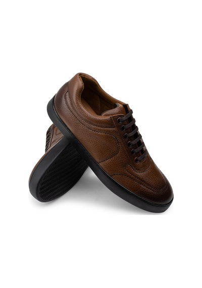 Deery Hakiki Deri Taba Rengi Sneaker Erkek Ayakkabı - 01876Mtbac01 Taba