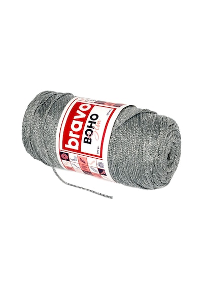 Boho Simli Polyester Makrome İplik 200 Gr 270 Metre Renk Kodu: 64 Gri