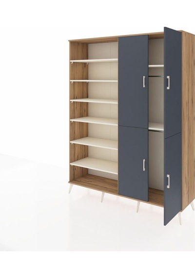 Hyperion Gardrop 8 Raflı 4 Kapaklı 2 Askılı 176x44x221 Çam-antrasit/aytaşı Antrasit/aytaşı Hyperion Gardrop 8 Raflı 4 Kapaklı 2 Askılı 176x44x221 Çam-antrasit/aytaşı Antrasit/aytaşı
