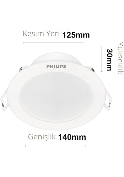 Philips Eridani 10w Kesim Yeri 12.5mm Dış Çapı 140mm Eyes Comfort 3000K Sarı Işık
