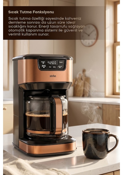Scm-9040 Otomatik Zaman Ayarlı Xl 14 Fincan Filtre Kahve Makinesi Dijital Göstergeli