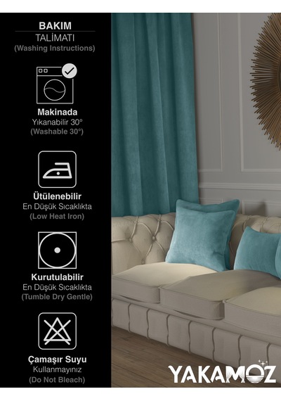 Br Yakamoz Nil Yeşili Kırlent , Yastık Kılıfı Kadife Görünümlü Velvet Touch Serisi Nil Yeşili