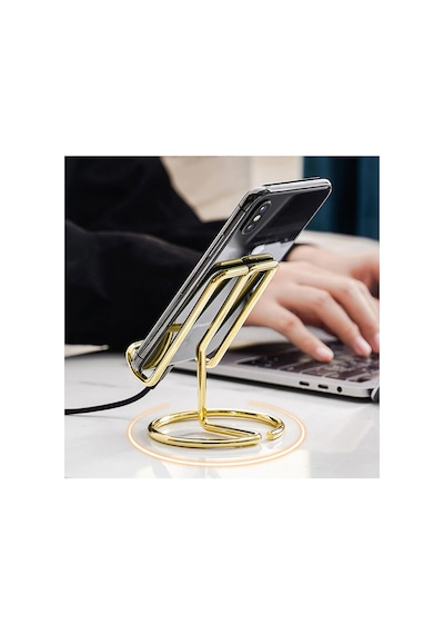Gold Metal Masaüstü Telefon Tutucu Siyah Siyah