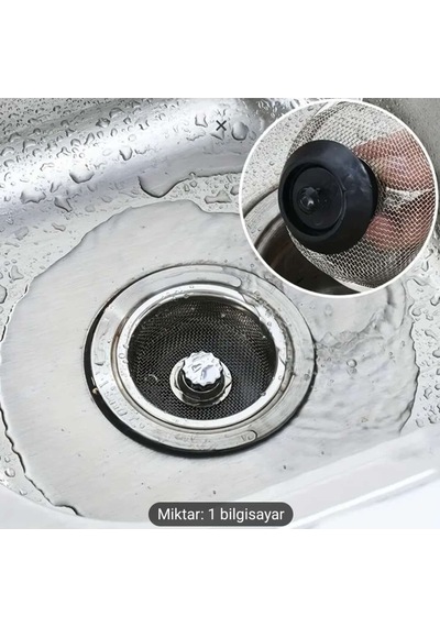 1 Adet Paslanmaz Çelik Lavabo Süzgeci ,sepeti Tıpa İle Mutfak Gider Yakalayıcı Çelik Diğer