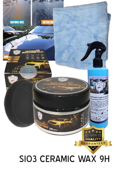Abrias Seramik Wax 9h 200gr Vinil Plastik Aksam Torpido Parlatıcı Ve Koruyucu Pro 400ml