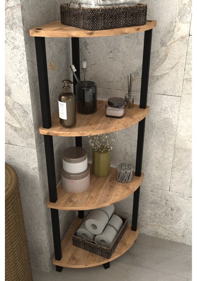 Decoline Banyo Rafı 4 Katlı Moblen Modern Organizer Depolama Ünitesi-atlantik Çam Atlantik Çam