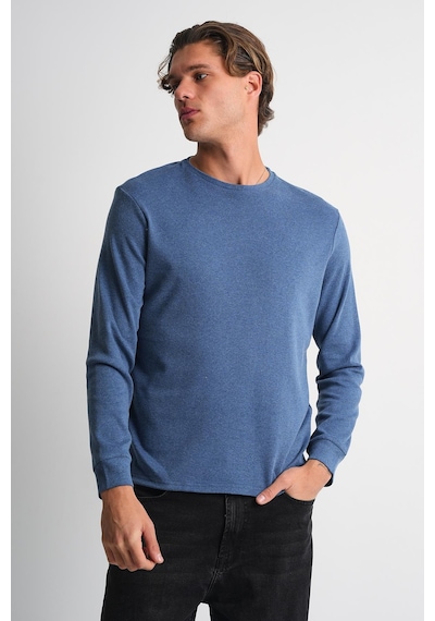 Alexander Gardi Alexandergardı Uzun Kollu Bisiklet Yaka Basic Sweatshirt İndigo