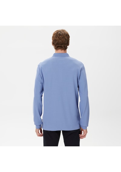 Nautica Erkek Mavi Classic Fit Uzun Kollu Polo Düz K37351t Mavi