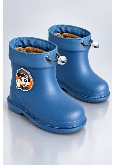 Muggo Kitty İçi Kürklü Lastikli Unisex Çocuk Günlük Yağmur Ve Kar Çizmesi Lacivert