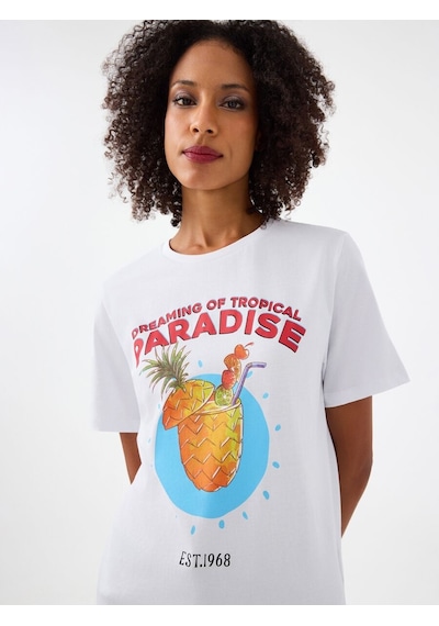 LOFT Regular Fit Kadın Tshirt K.kol Lf2039012 Q1.v1 Beyaz