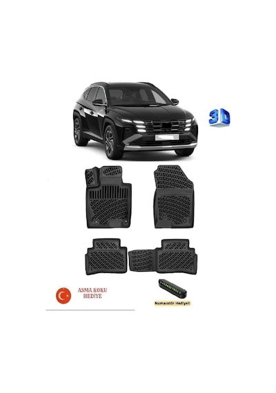 Rizline Hyundai Tucson 2021 Sonrası Uyumlu 3d Havuzlu Paspas Dizel/benzin/mild Hybrid 48v Asma Koku Ve Numaratör li