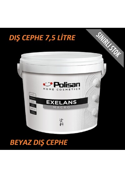 Exelans Macro Beyaz Dış Cephe Yüksek Kapatıcı Kir Yapmaz Preminum Boya 7,5 Lt 7.5 L
