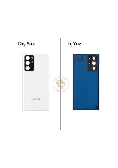 Samsung Galaxy Note 20 Ultra Beyaz Renk Lensli Arka Kapak Arka Cam Batarya Kapağı Pil Kapağı Lazer Kesim Back Cover Galaxy Note 20 Ultra Uyumlu