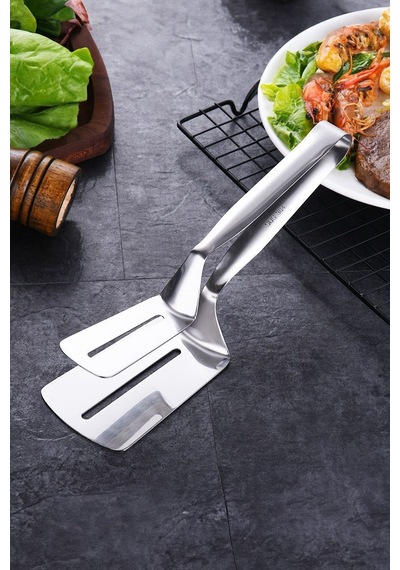 Çelik 23 Cm Balık Biftek Maşası Et Servis Kepçesi Kaşığı Cin875x