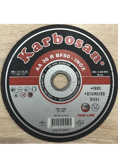 Karbosan 180x1.9x22.23 İnox Kesme Taşı 5 Adet