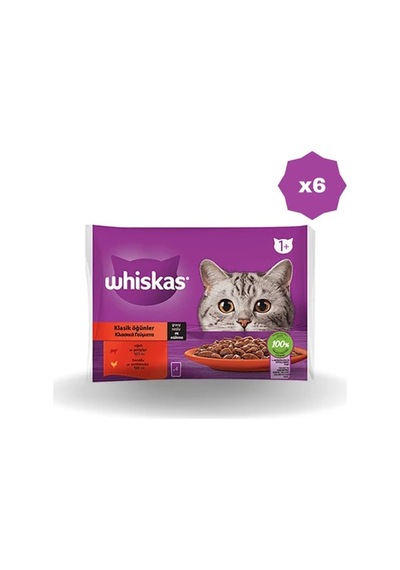 Whiskas Yaş Mama Poşet Klasik 340 Gr - 6 Adet