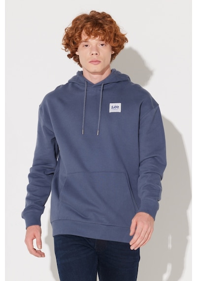 Lee Loose Fit Rahat Kesim Pamuk Kapüşonlu Şardonlu İndigo Sweatshirt LM02RJA66 İndigo
