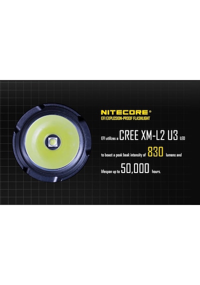 Nitecore Ef1 Explosion Proof 830  Lümen El Feneri Siyah